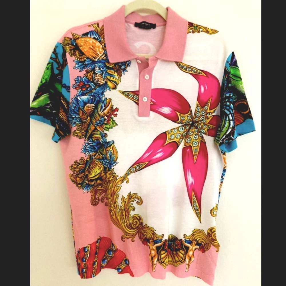 Versace TRÉSOR DE LA MER PRINT POLO SHIRT